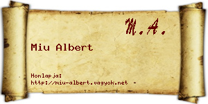 Miu Albert névjegykártya